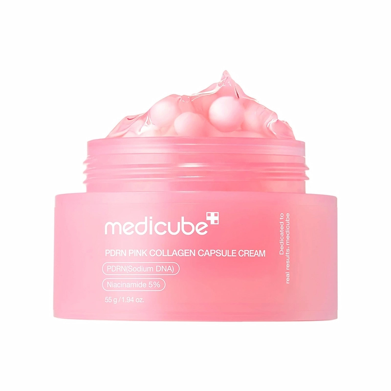 کرم کپسولی کلاژن صورتی Medikube PDRN Pink Collagen Capsule Cream